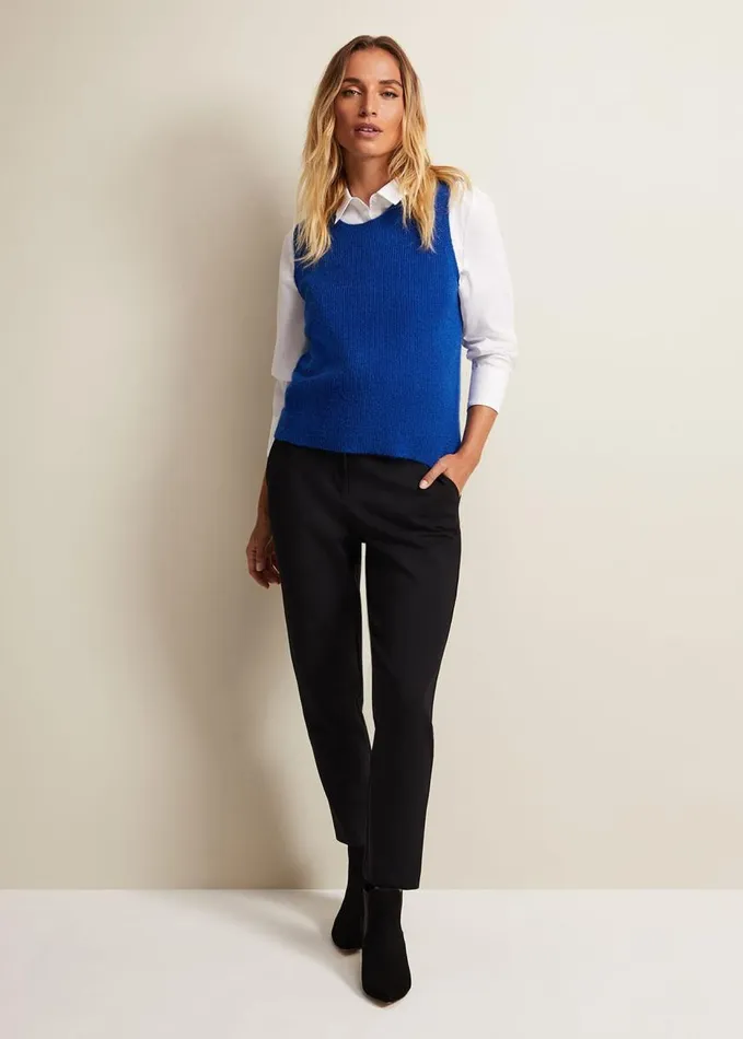 Phase Eight Daniella Mohair Knitted Tank Blue Women Knitwear
