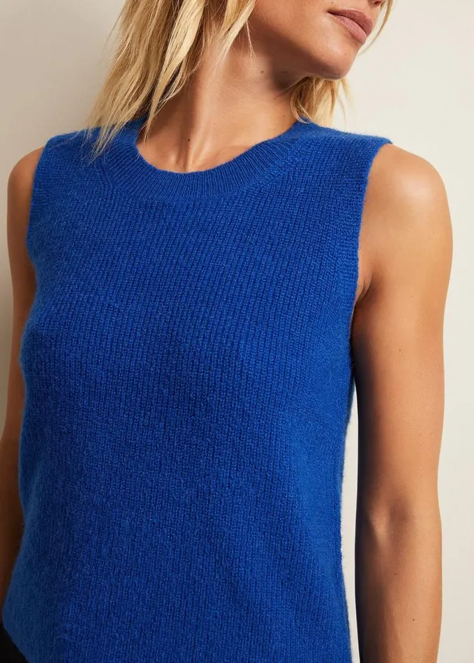 Phase Eight Daniella Mohair Knitted Tank Blue Women Knitwear