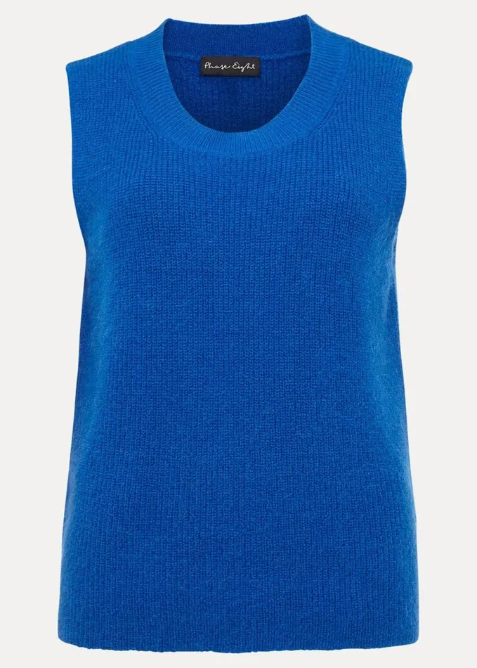 Phase Eight Daniella Mohair Knitted Tank Blue Women Knitwear