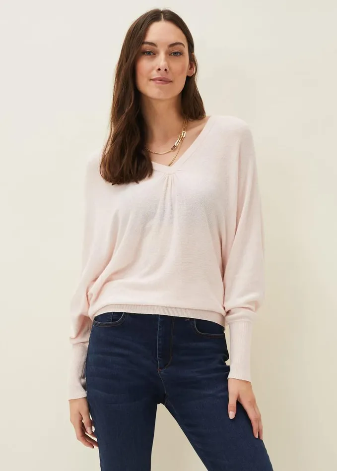 Phase Eight Ellen Fine Knit Jumper Pale Pink Women Knitwear