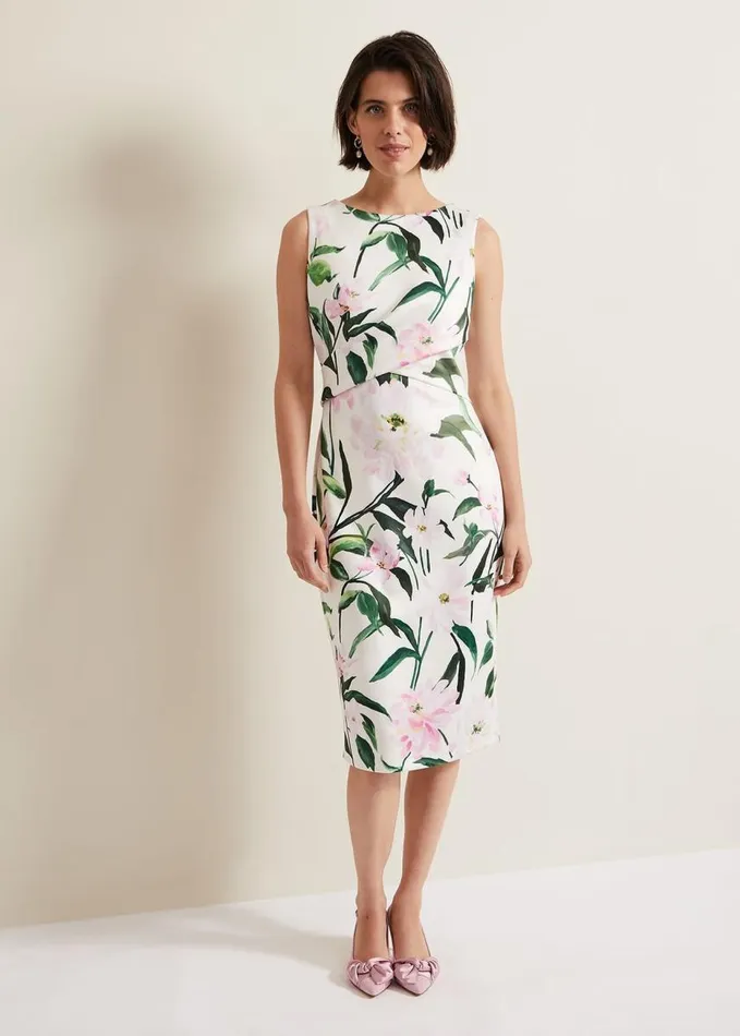 Phase Eight Elsa Floral Scuba Midi Dress Multicoloured Women Dresses