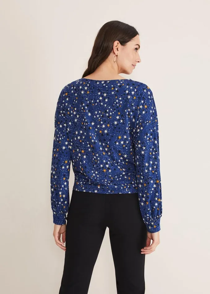 Phase Eight Felisity Star Tie Top Blue Women Tops and TShirts