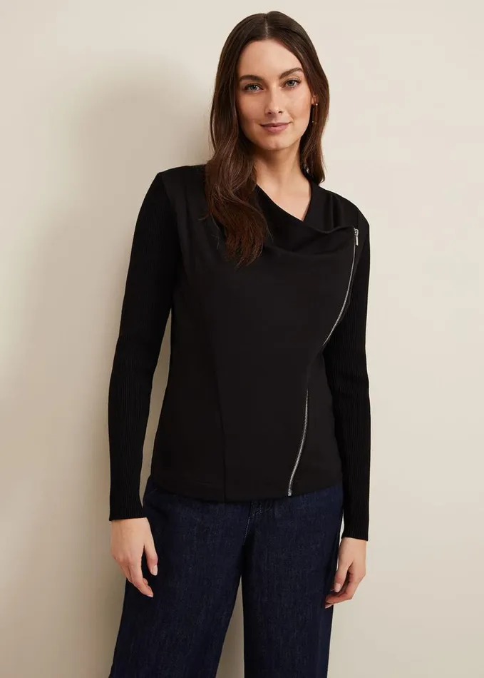 Phase Eight Frankie Knit Jacket Black Women Knitwear