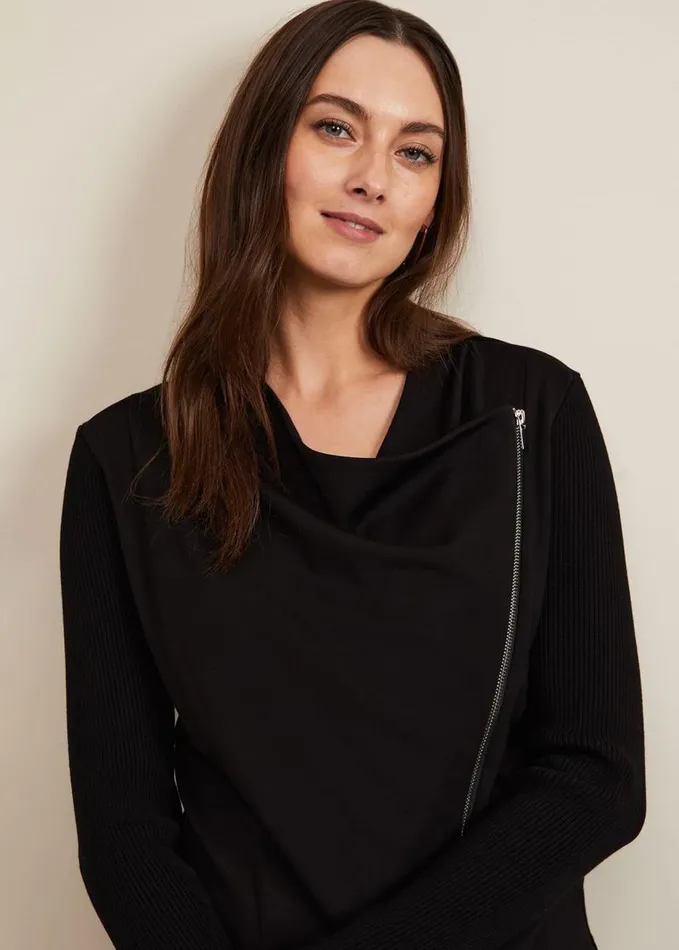 Phase Eight Frankie Knit Jacket Black Women Knitwear