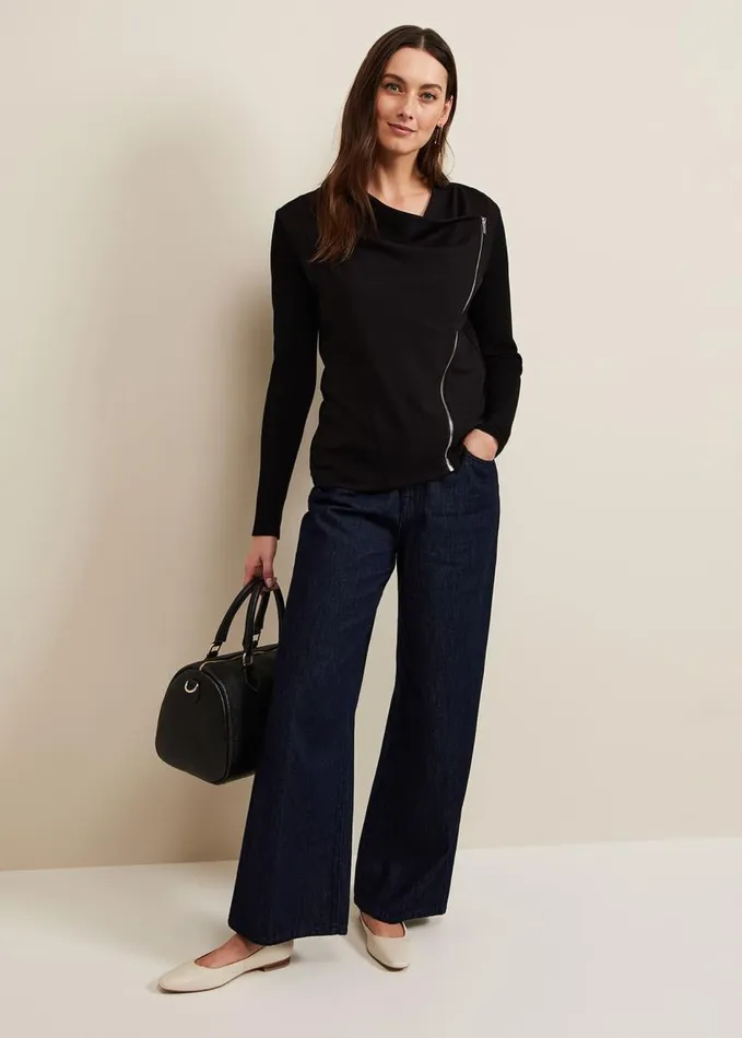 Phase Eight Frankie Knit Jacket Black Women Knitwear