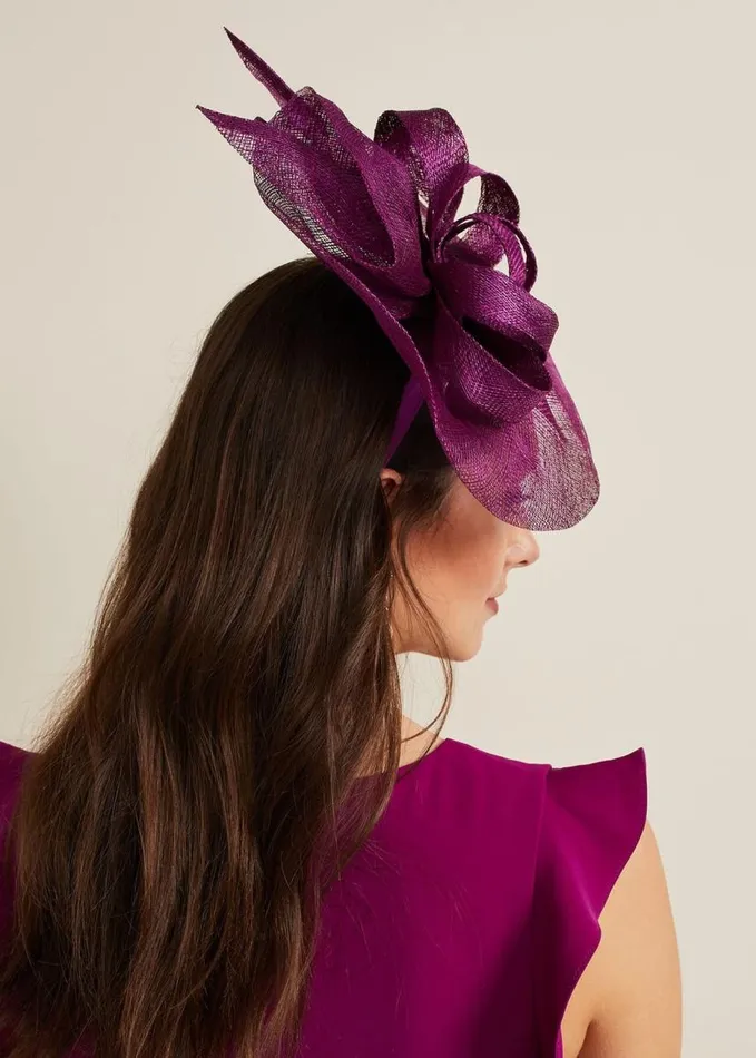 Phase Eight Freeform Bow Disc Fascinator Purple Women Fascinators and Hats