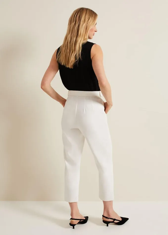Phase Eight Gaia Neutral Tapered Tailored Trousers Neutral Women Trousers
