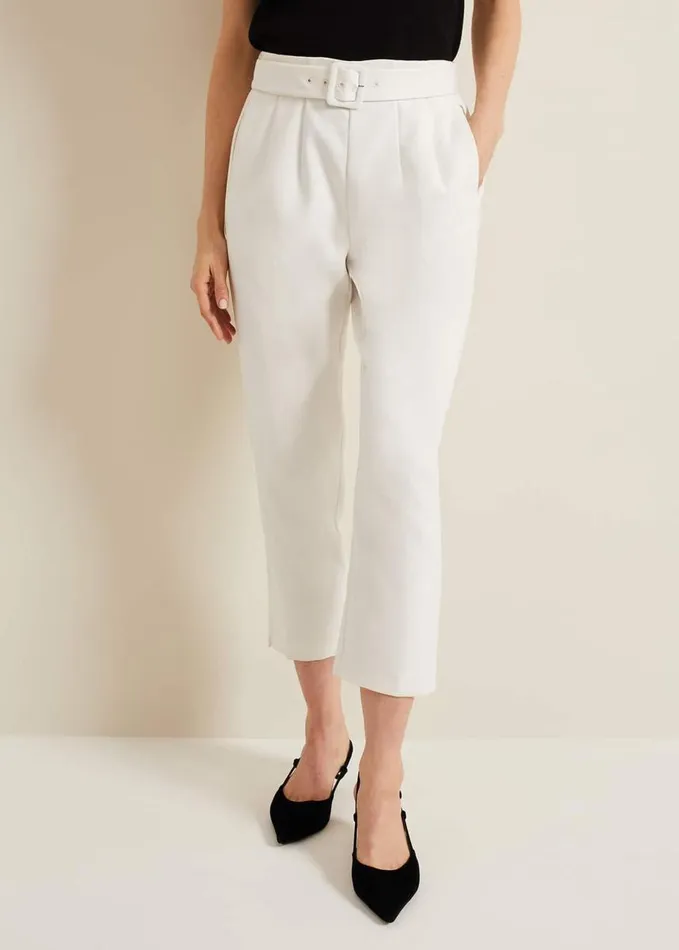 Phase Eight Gaia Neutral Tapered Tailored Trousers Neutral Women Trousers