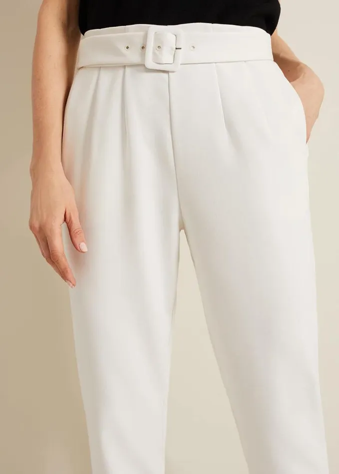 Phase Eight Gaia Neutral Tapered Tailored Trousers Neutral Women Trousers
