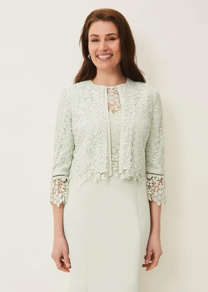 Phase Eight Georgia Lace Jacket Spearmint Women Jackets