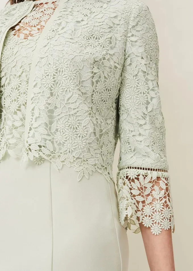 Phase Eight Georgia Lace Jacket Spearmint Women Jackets