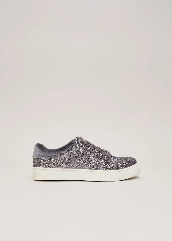 Phase Eight Grey Glitter Trainers Grey Women Childrenswear