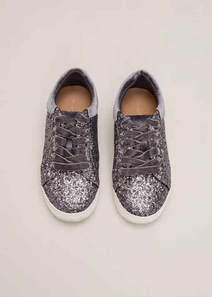 Phase Eight Grey Glitter Trainers Grey Women Childrenswear