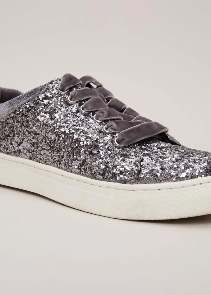Phase Eight Grey Glitter Trainers Grey Women Childrenswear