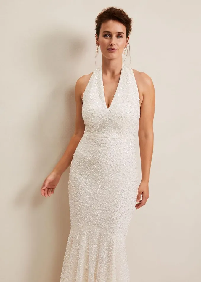 Phase Eight Guinevere Embellished Bridal Dress Ivory Women Dresses