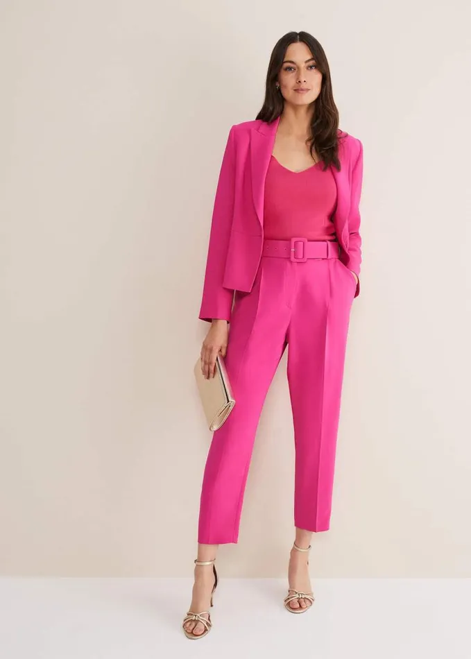 Phase Eight Halina Sweetheart Neck Knitted Top Fluro Pink Women Knitwear