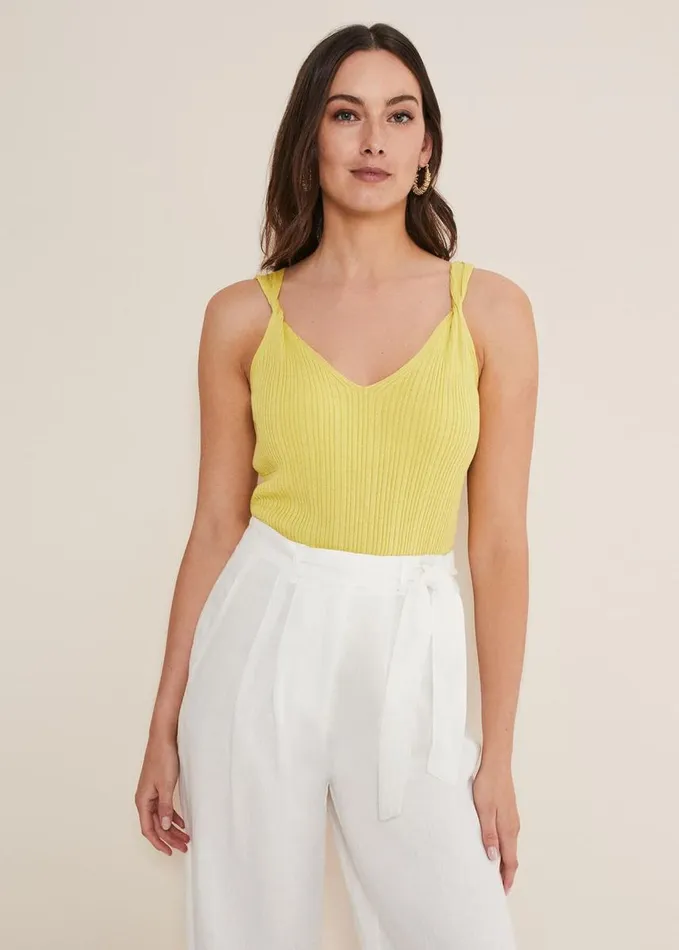 Phase Eight Hattie Knitted Vest Top Lime Women Knitwear