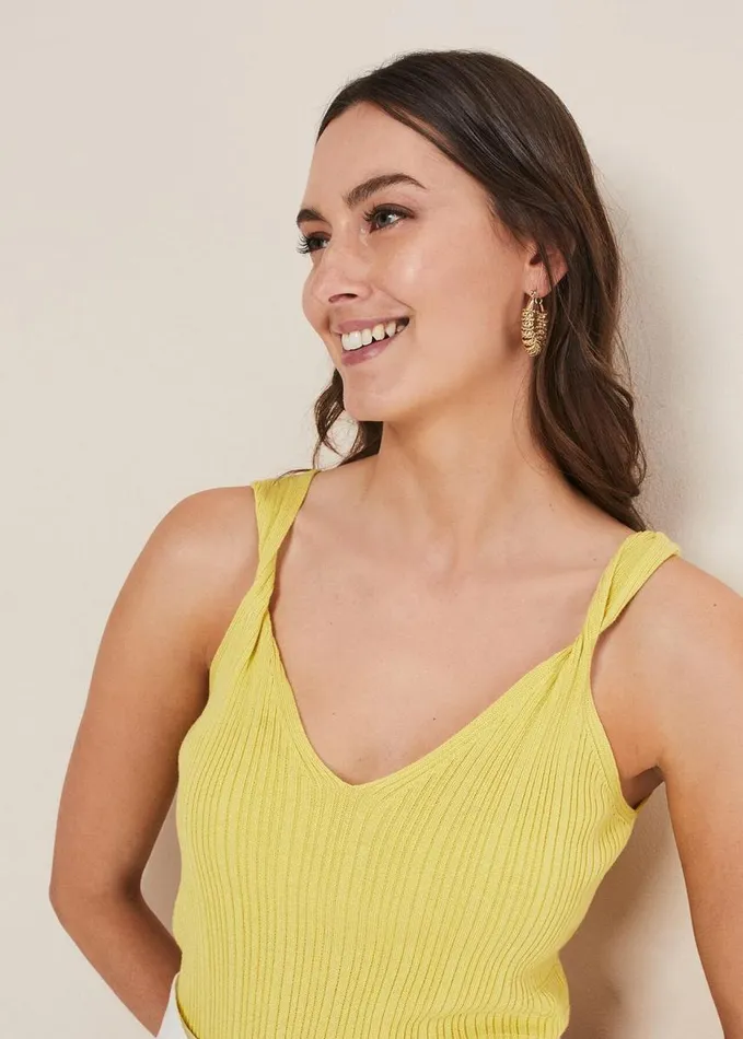 Phase Eight Hattie Knitted Vest Top Lime Women Knitwear