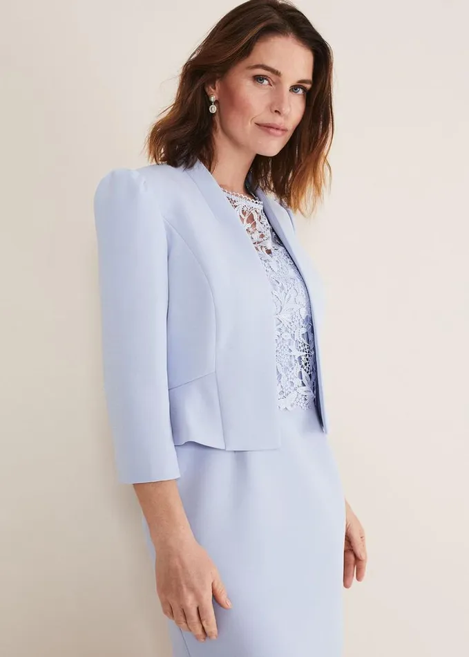 Phase Eight Isabella Bow Jacket Light Cornflower Women Jackets
