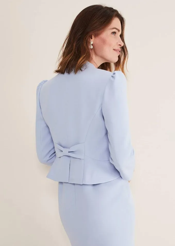 Phase Eight Isabella Bow Jacket Light Cornflower Women Jackets