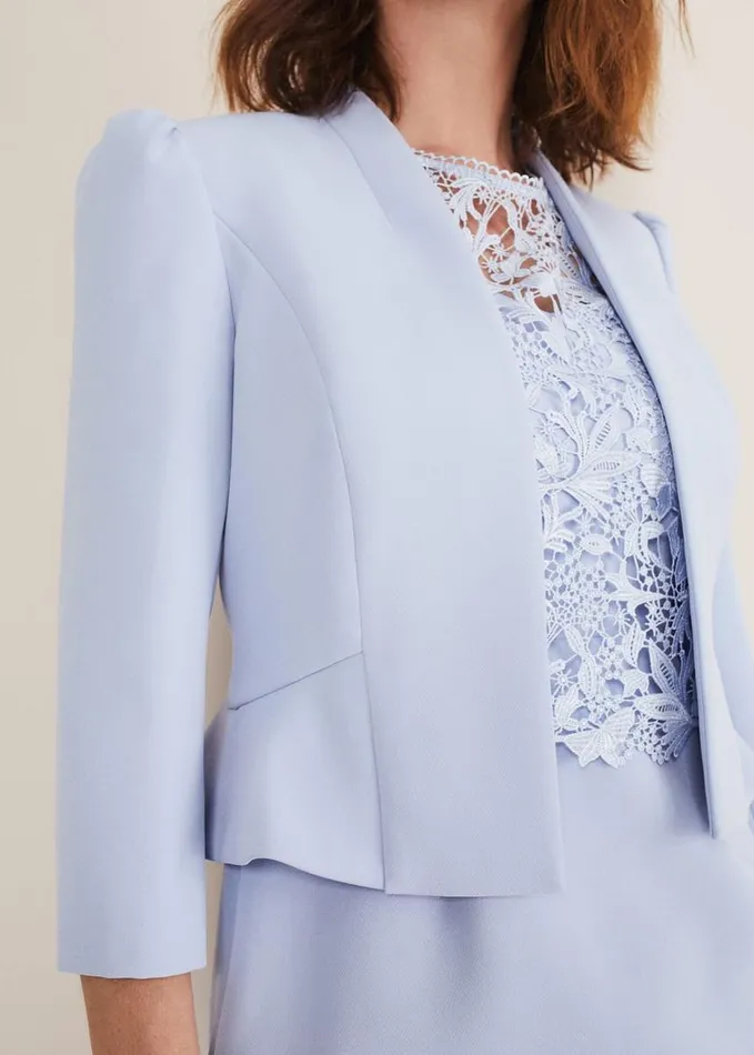Phase Eight Isabella Bow Jacket Light Cornflower Women Jackets
