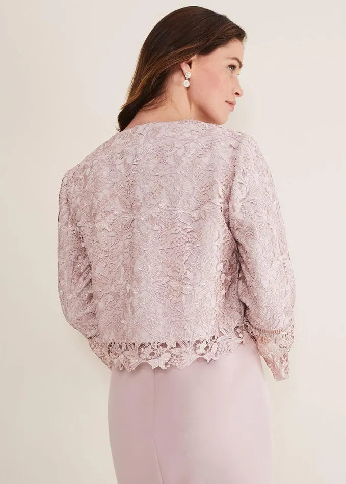 Phase Eight Isabella Lace Jacket Antique Rose Women Jackets