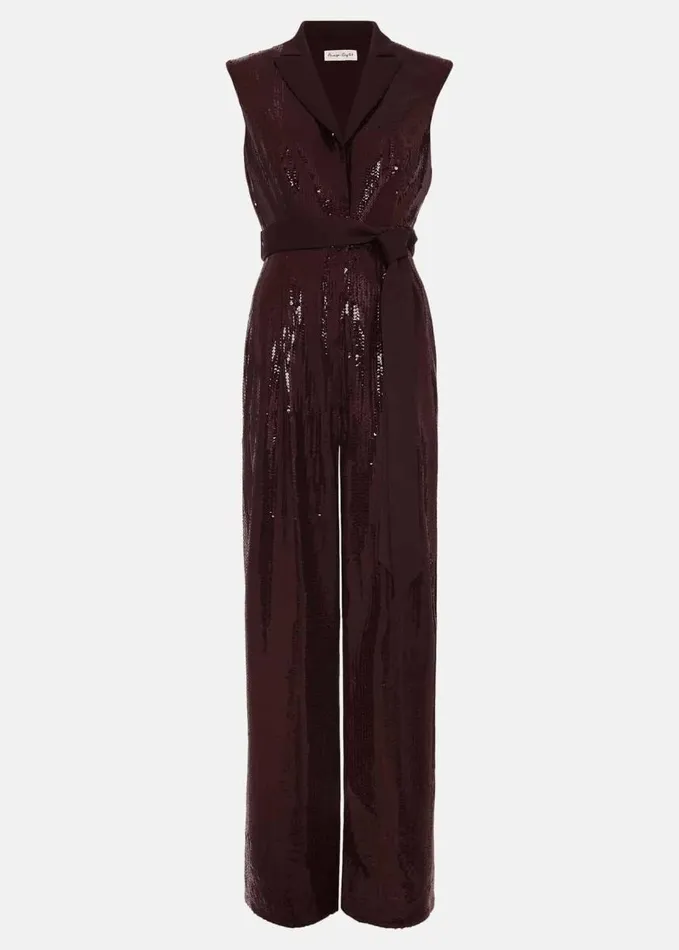 Phase Eight Ivey Burgundy Sequin Jumpsuit Burgundy Women Dresses