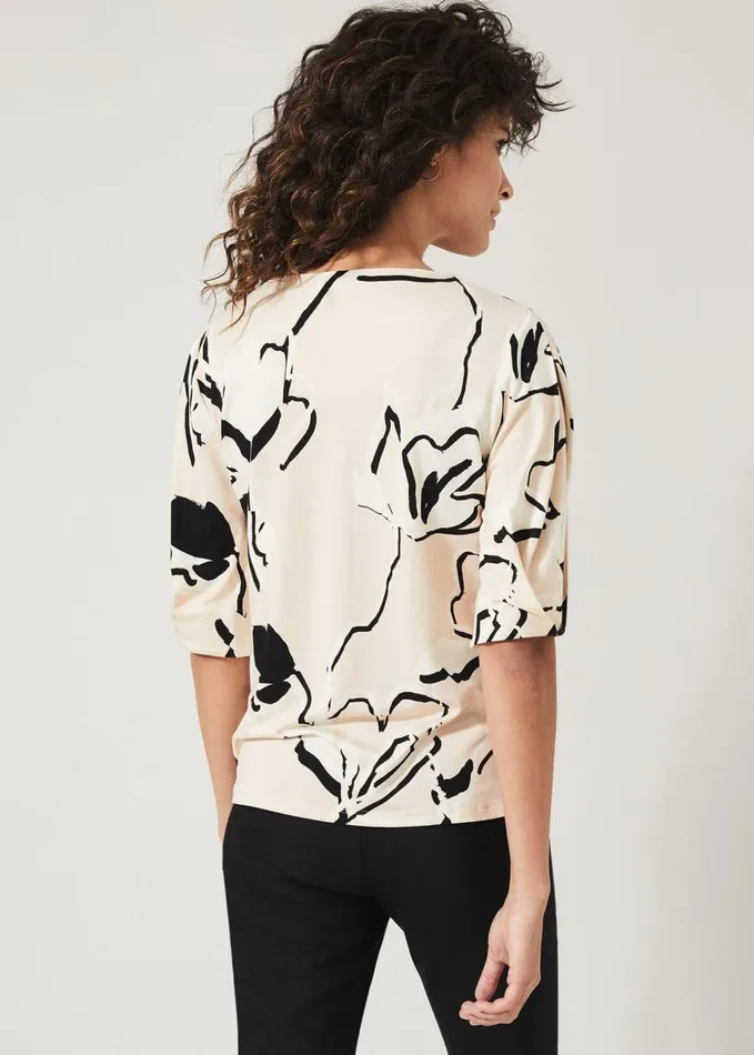 Phase Eight Jetta Marble Print Top Stone Women Tops and TShirts