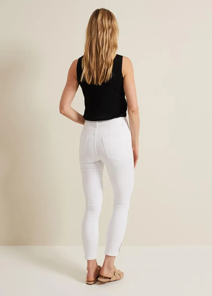 Phase Eight Joelle White Button Detail Skinny Jeans White Women Trousers