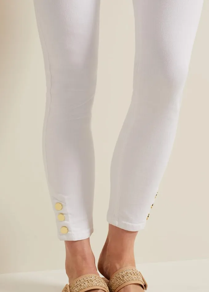 Phase Eight Joelle White Button Detail Skinny Jeans White Women Trousers