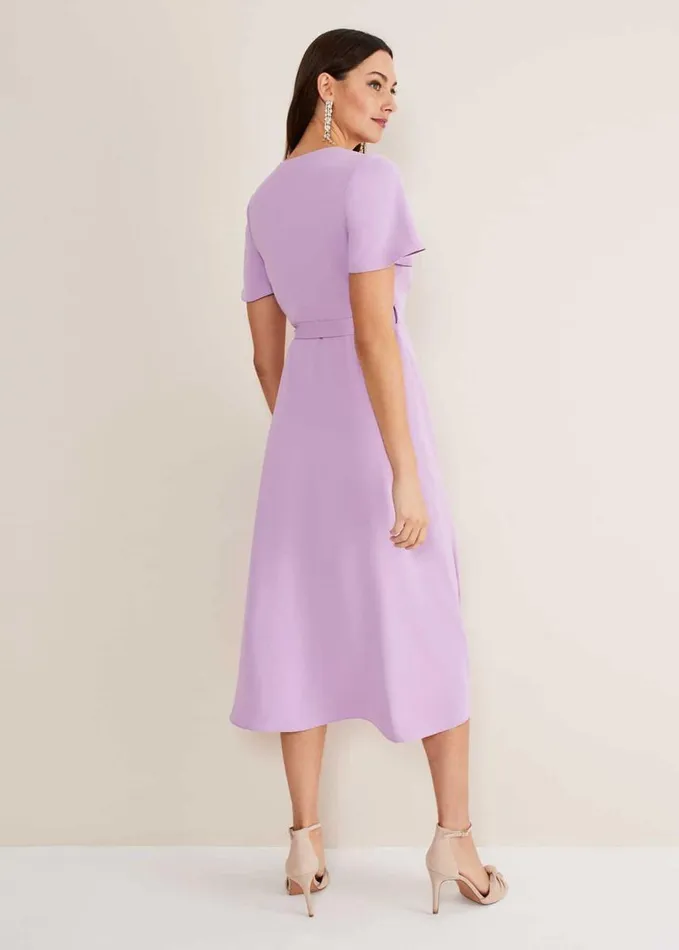 Phase Eight Julissa Ruffle Wrap Midi Dress Crocus Women Dresses