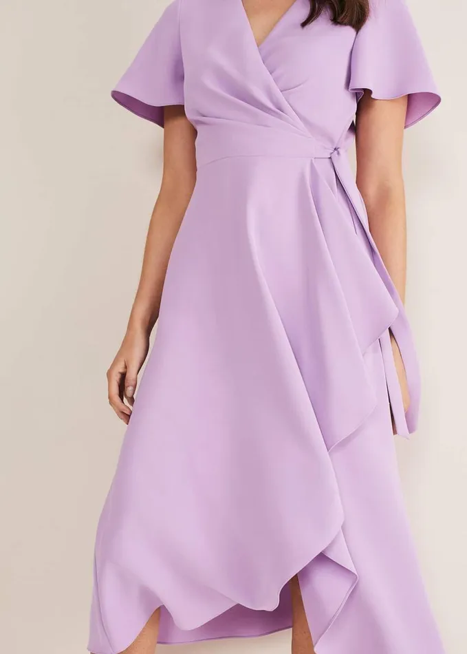 Phase Eight Julissa Ruffle Wrap Midi Dress Crocus Women Dresses