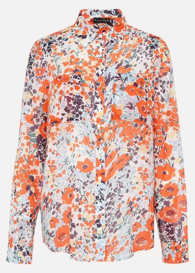 Phase Eight Katie Cotton Floral Blouse Multicoloured Women Shirts and Blouses