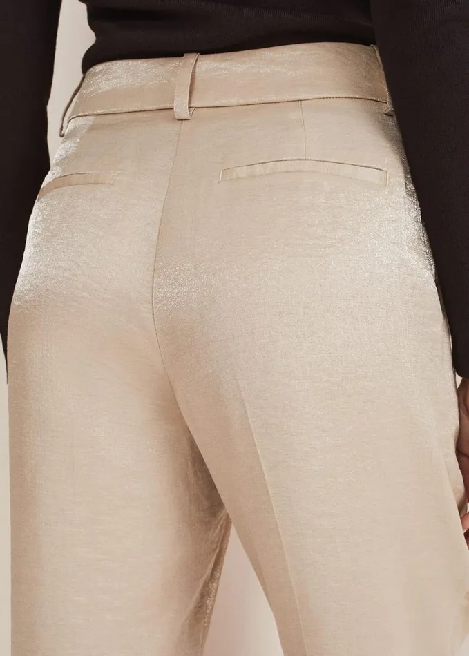 Phase Eight Kehlani Shimmer Peg Trouser CoOrd Champagne Women Trousers