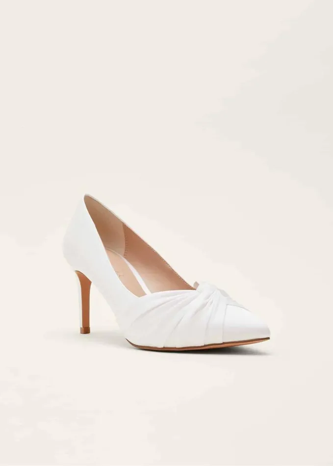 Phase Eight Kendal Satin Court Shoe Ivory Women Occasion Shoes