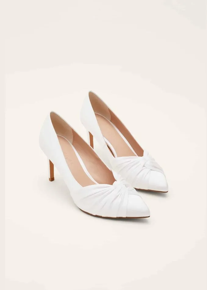 Phase Eight Kendal Satin Court Shoe Ivory Women Occasion Shoes
