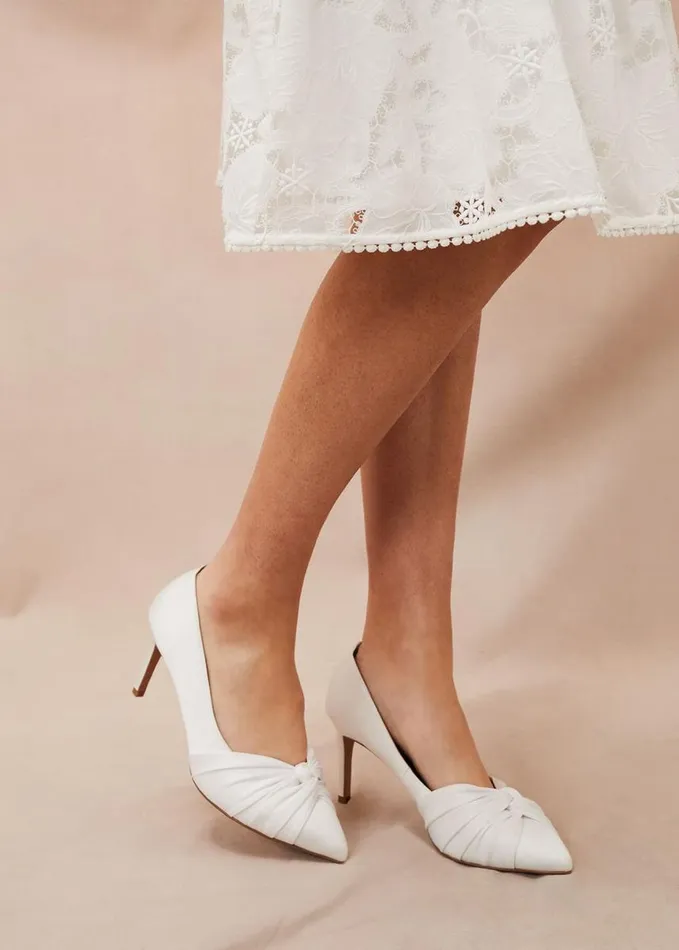 Phase Eight Kendal Satin Court Shoe Ivory Women Occasion Shoes