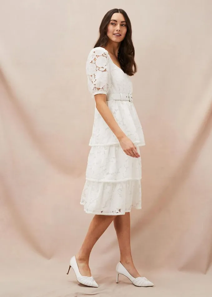 Phase Eight Kendal Satin Court Shoe Ivory Women Occasion Shoes