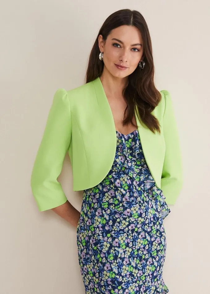 Phase Eight Leanna Cropped Jacket Apple Green Women Jackets
