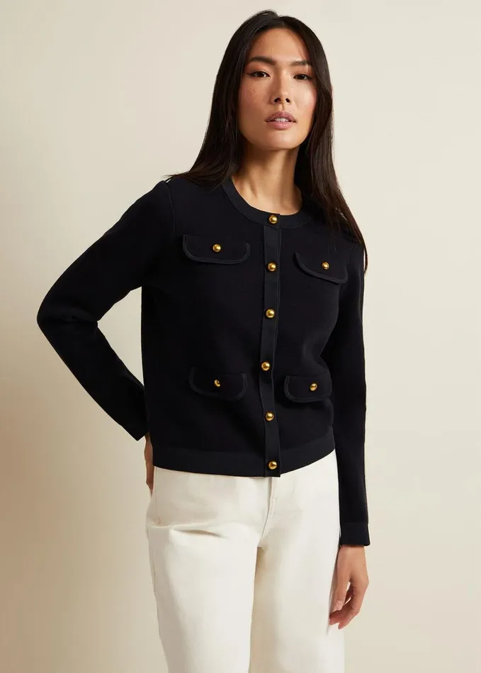 Phase Eight Libby Knitted Jacket Navy Women Knitwear