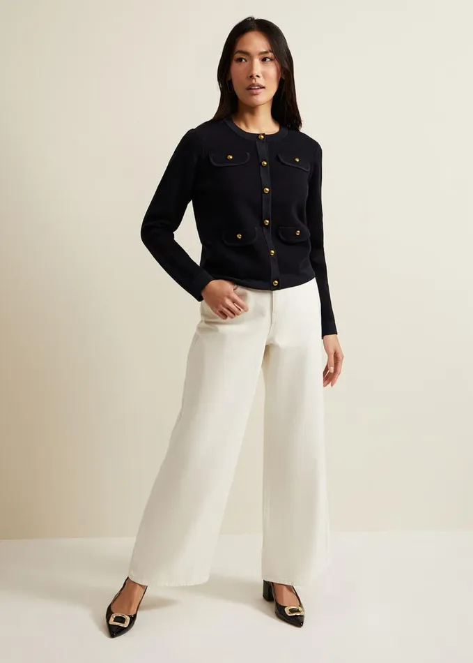 Phase Eight Libby Knitted Jacket Navy Women Knitwear