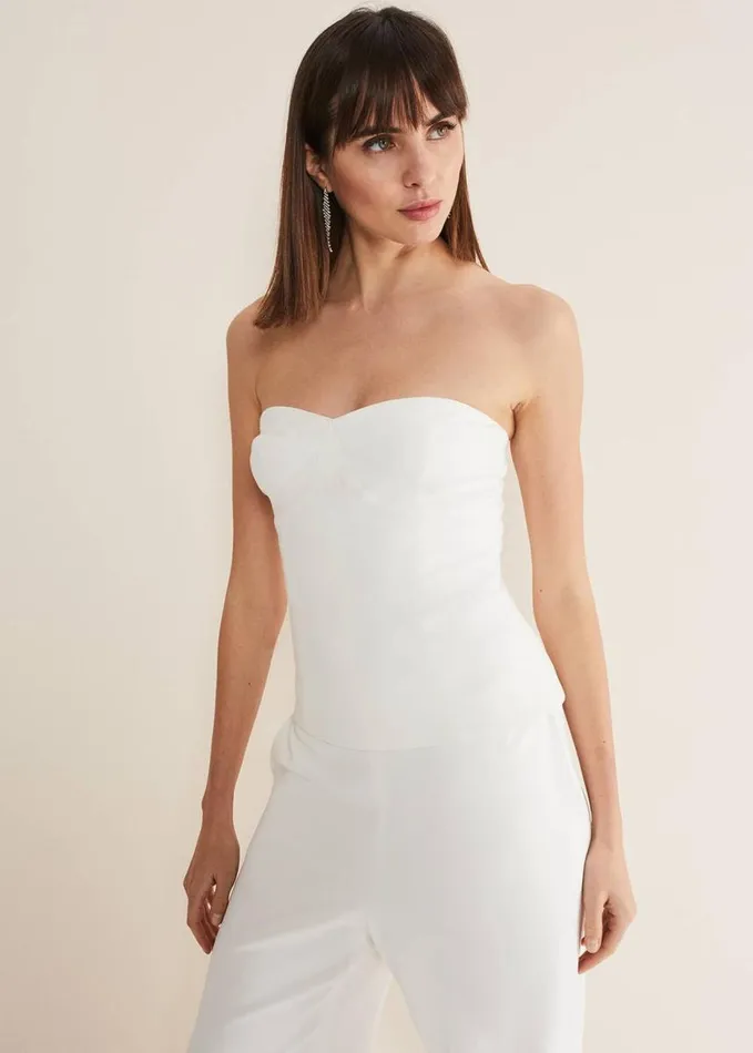 Phase Eight Lohra Corset Top White Women Tops and TShirts