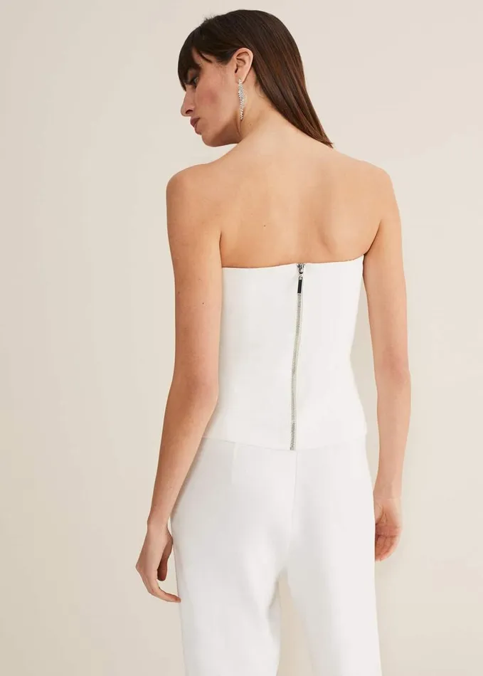 Phase Eight Lohra Corset Top White Women Tops and TShirts