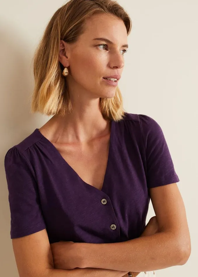Phase Eight Lorenna Jersey Top Purple Women Tops and TShirts