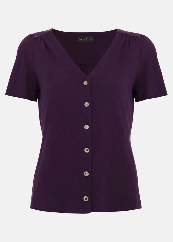 Phase Eight Lorenna Jersey Top Purple Women Tops and TShirts