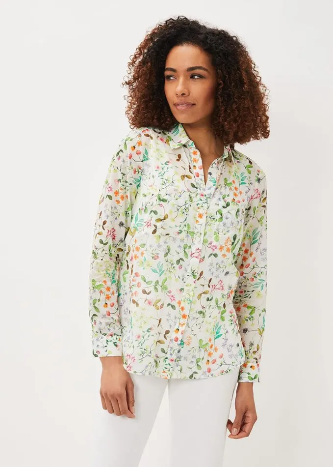 Phase Eight Maddelena Cotton Floral Blouse Whitemulti Women Shirts and Blouses