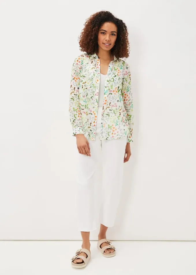 Phase Eight Maddelena Cotton Floral Blouse Whitemulti Women Shirts and Blouses