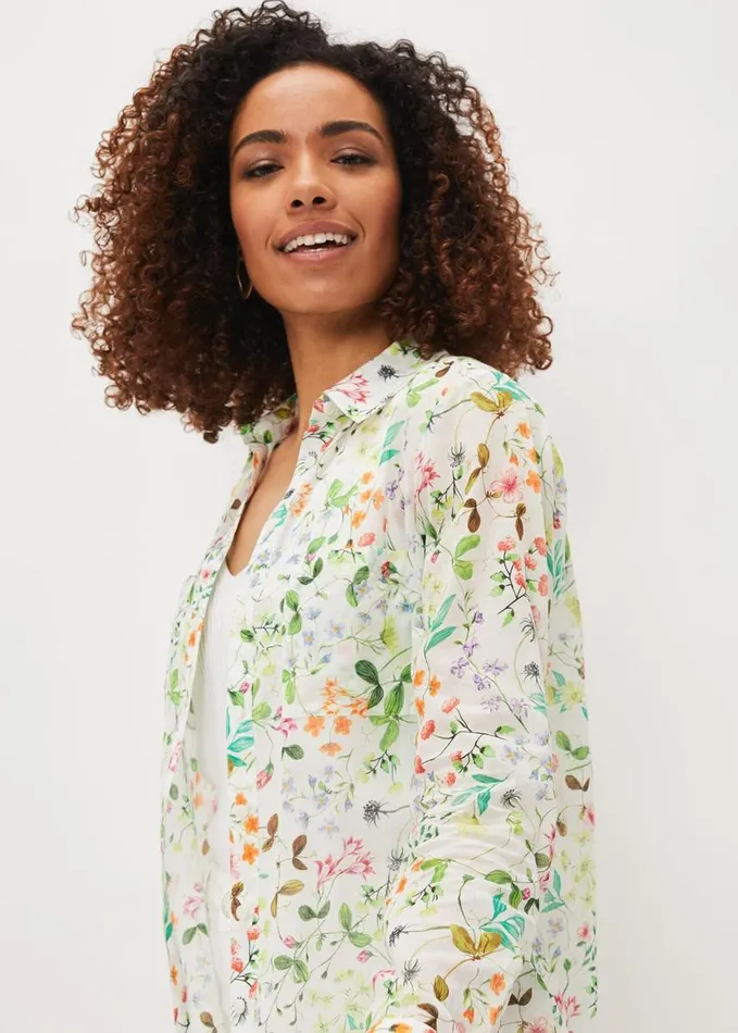 Phase Eight Maddelena Cotton Floral Blouse Whitemulti Women Shirts and Blouses