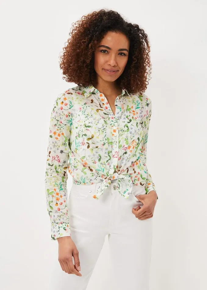 Phase Eight Maddelena Cotton Floral Blouse Whitemulti Women Shirts and Blouses