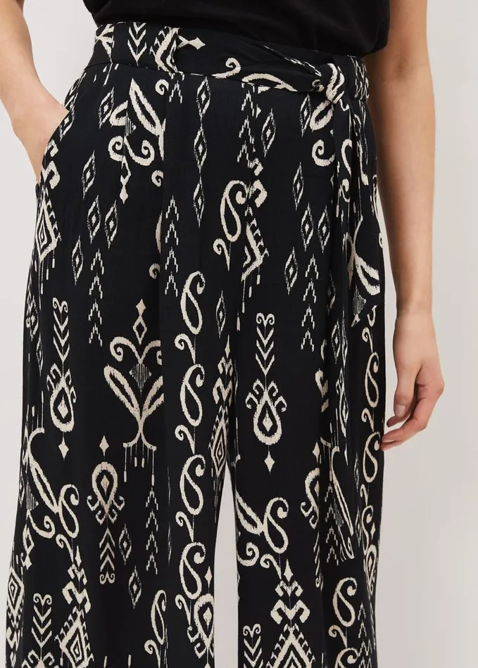 Phase Eight Malaya Ikat Printed Culotte Blackivory Women Trousers